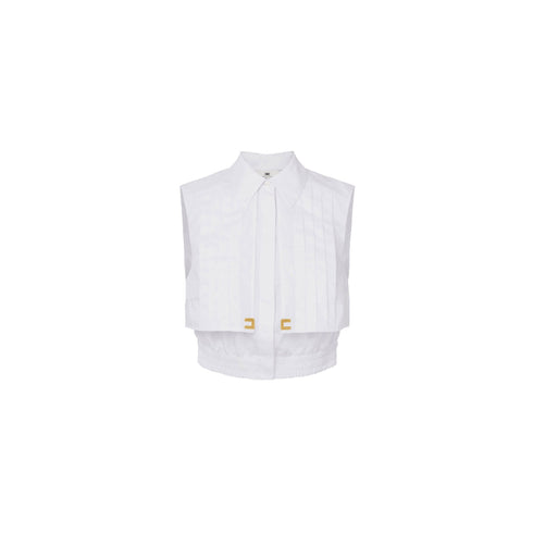 Elisabetta Franchi Camicia casual Camicia Donna cropped con logo Bianco - Francavilla Moda